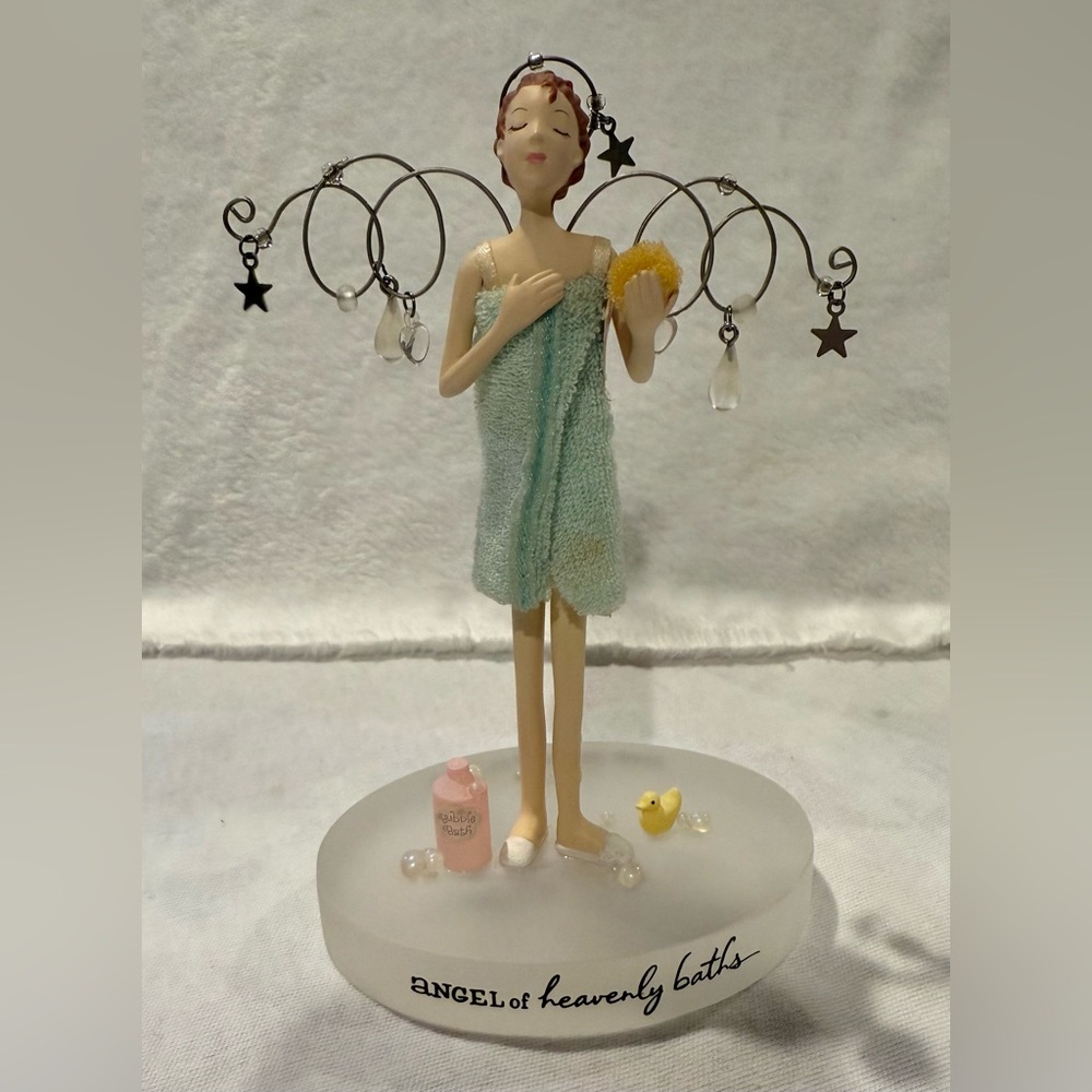 Hallmark Angel of the Heavenly Bath Figurine with Blue Towel